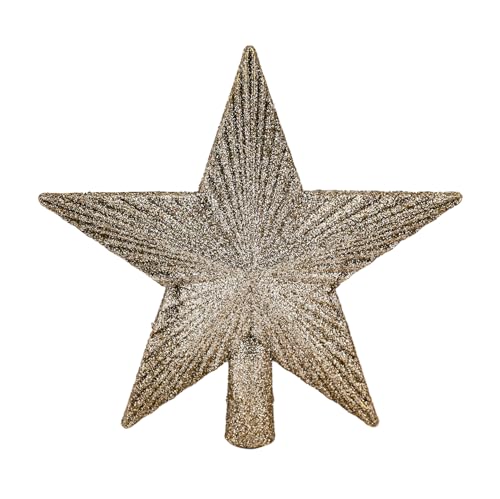 Tuut Ponteira de Árvore Friso com Glitter Champagne 15cm – Discreta e Charmosa