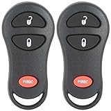 Keyless2Go New Keyless Entry 3 Button Remote Car Key Fob Replacement for Select Chrysler Town & Country, Voyager, Dodge Durango, Caravan, Dakota, RAM Pickup, Plymouth Voyager Vehicles That Use FCC GQ43VT17T (2 Pack)
