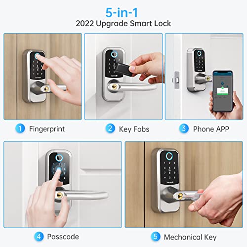 Hornbill Smart Lock,Hornbill Fingerprint Keyless Entry Locks With Touchscreen Keypad,Bluetooth Front Door Lock,Electronic Digital Deadbolt With Reversible Handle,Free App,Ic Card thumb #2