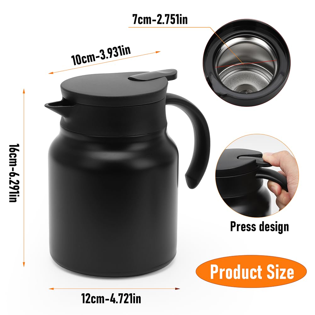 Milu Thermosfles | 350ml 500ml 750ml 1L 1,5L | Geïsoleerde Roestvrijstalen Thermoskan