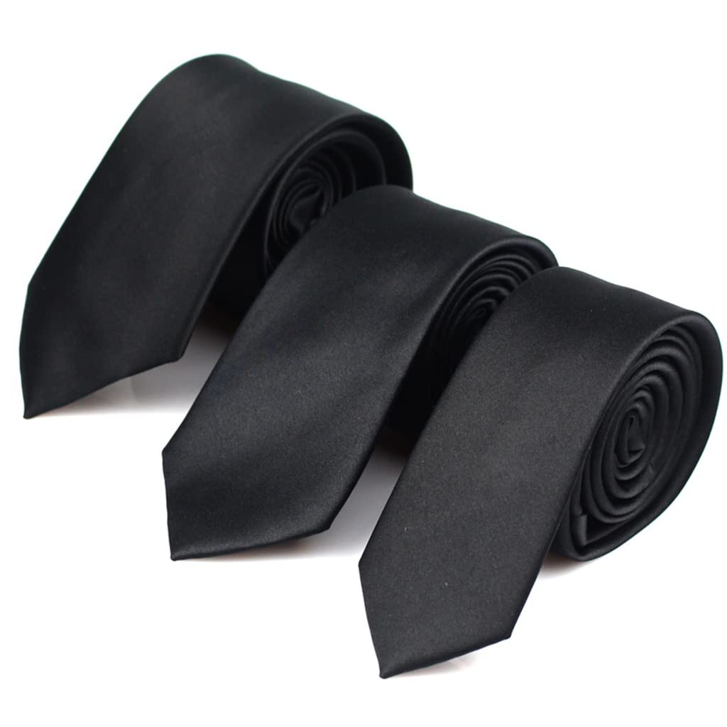 Corbata negra para hombre, corbata informal para traje de negocios, corbata para hombre de 7 cm, corbata delgada para boda para hombre