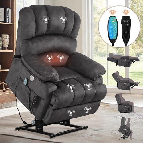 Sillón reclinable eléctrico amplio con masaje y calor
