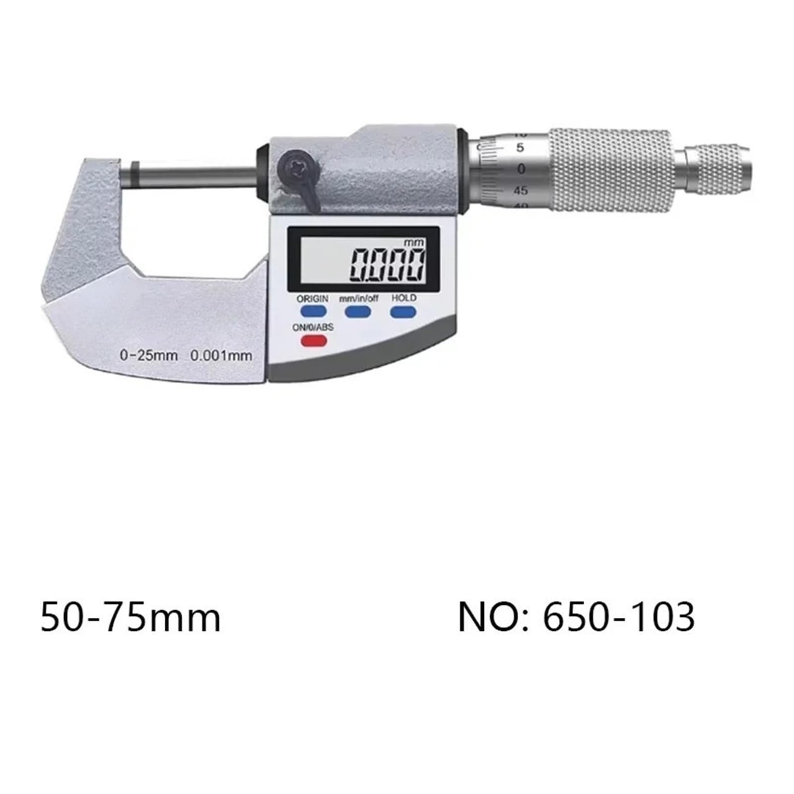 Micromètre numérique de diamètre extérieur de micromètre d'acier Inoxydable de 0.001mm(50-75mm IP65)