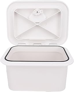 Srliya Marine Boat Storage Box ABS 37.5X27X17.5cm Boat Embedded Storage for Bait Fishing Gear Tools White