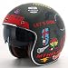 MotoCasco,Open Face Casco Casco moto vintage aperto 3/4 Casco moto con visiera parasole Casco per ciclomotore per uomo e donna adulto Casco moto Vespa Jet B,XL=61-62CM