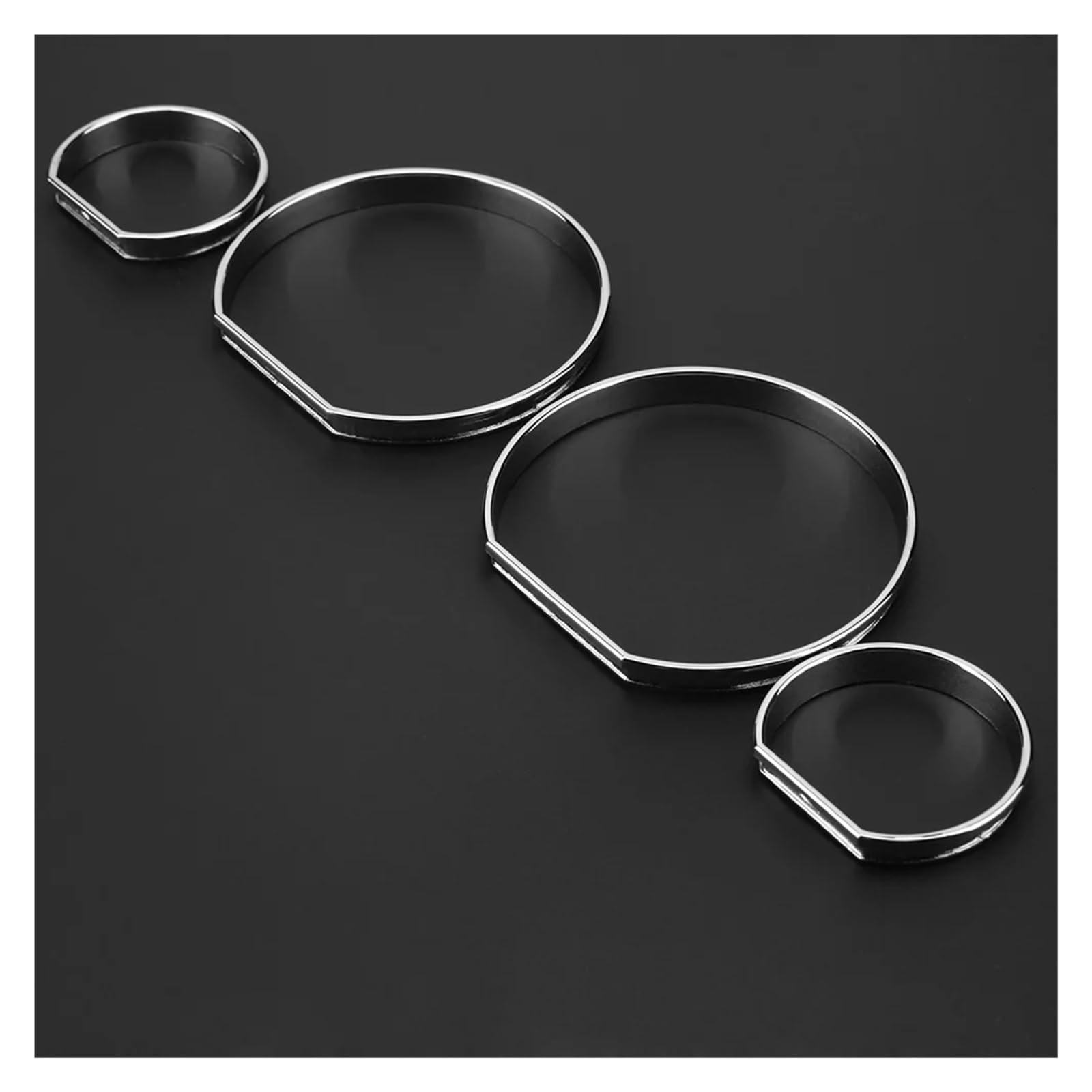 Compatible con BMW Chrome Gauge Dash Dial Rings Bisel Trim Velocímetro AC Compatible con BMW E46 Car Circle Styling Cover Accesorios de Repuesto for automóvil