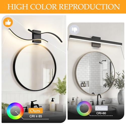 Image of KARTOOSH Hardwired LED Vanity Lights for Bathroom | 2 Pack 31.5 Inch, 3CCT Dimmable, Waterproof, Rustproof, Bathroom Light Fixtures Over Mirror