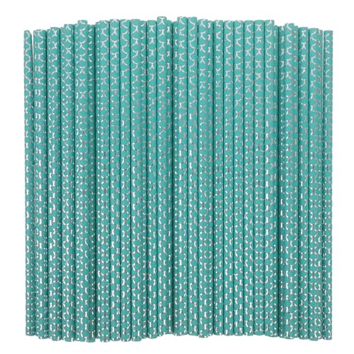 100 unidades de pitillos desechables de papel biodegradable azul cielo