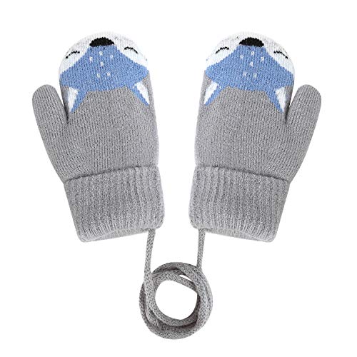 Mignon Gants et Moufles Enfant Hiver Épaissir Chaud Gants Moufles Ski Jouer Neige pour Enfants 1-3 ans Design Renard Gants Hiver en Laine Gant Chaud Double Couche Cover
