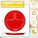 Teenyyou 50 Pcs 10 Inch Plastic 3 Compartment Divided Plates Heavy Disposable Plates Duty Round Dinner Plates with Dividers for Wedding Birthday Party Dinnerware(Multicolor)