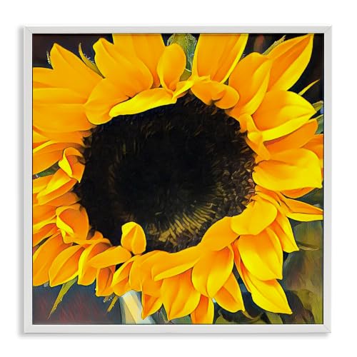 'Bold Yellow Summertime Sunflower Close Up'| Framed Giclee Art