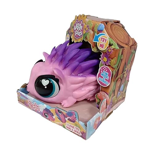 Jiggly Pets - My Spike Pet Rosa, Spiky the Hedgehog, Erizo interactivo, mascota de goma blandita que canta, camina, rueda, corre, con música, juguete para niños y niñas desde 4 años, Famosa (JGG02100)