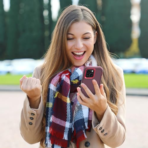 Image of Sansunto for iPhone 16e Case, Protective Cover for 13, 14, 15, 16E 6.1 inch, Heavy Duty Shockproof Drop Proof 3 in 1 Silicone Rubber Cover, Rugged Hybrid Durable Phone Cases for Women (Burgundy)