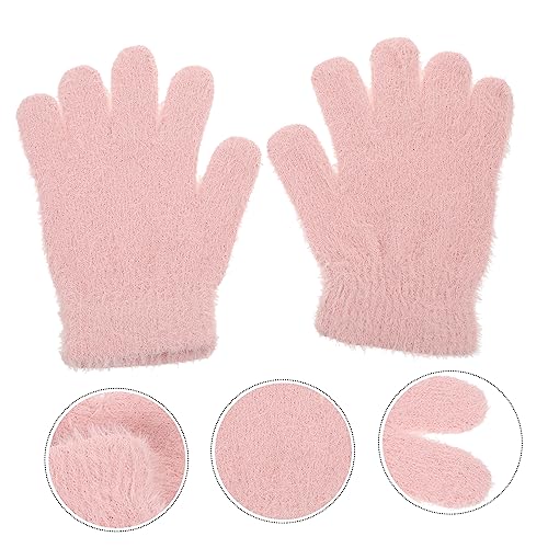 1Pair Winter Plush Mittens Warm Knit Gloves for Boys for Cold Weather Outdoor Activities Soft and Comfortable Hand Protection4