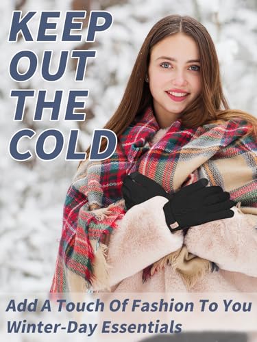 UKNOWISA Handschuhe Winter Damen, Doppelte Thermo mit Fleecefutter Touchscreen Strick wollhandschuhe Laufen Radfahren Fahren für Damen Herren