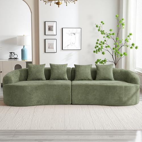 110" Boneless 4 Seater Sofa Couch, Modern Oversized Curved Cloud