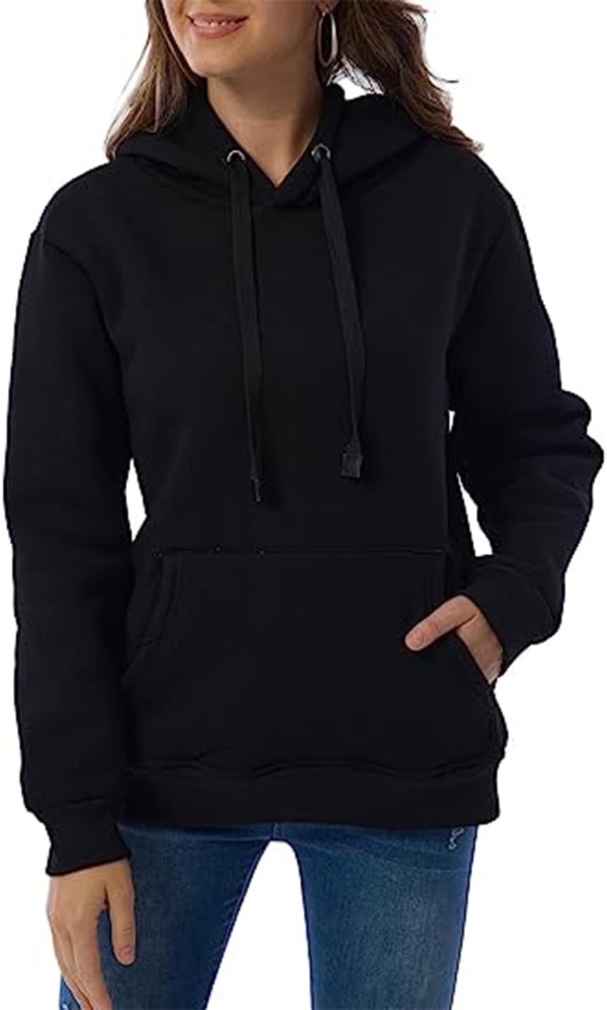 Lviefent Womens Casual Loose Fleece Sherpa Lined Hooded Pullover Sweatshirt Winter Athletic Hoodies Top - Image 3