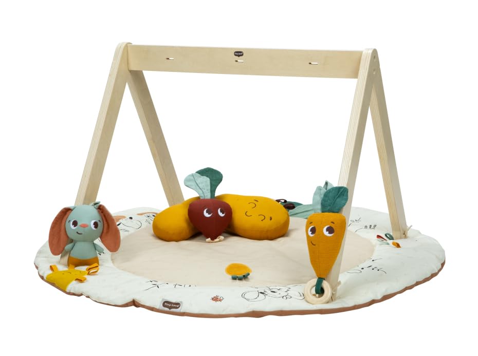 Tiny Love Luxe Developmental Gymini, Baby-Aktivitätsdecke, 0M+, Spielmatte für Babys, 360° Aktivitäten, Bauchlage-Trainer, Spielzeug zum Mitnehmen, umweltfreundliche Materialien, Garden of Adventures