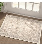 Jainmy Beige Entryway Rug Indoor, 2x3 Small Door Rugs for Entry Way/Kitchen/Bathroom, Washable No...