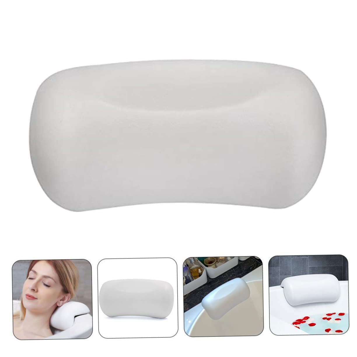 WOONEKY Cuscino Da Bagno con Ventose Cuscino per Vasca Spa Confortevole per Uso Domestico per Rilassarsi Supporto per Collo La Testa