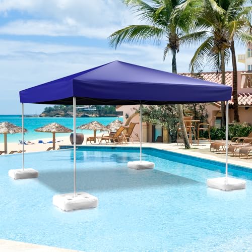 DRKSBESTO Floating Pool Shade Canopy with Steel Frame118x118in Adjustable Height Floating Tent for Pool and Lake Includes Electric Air Pump5 Pcs Water Float Kits with Built-in Cup Holders Carry Bag