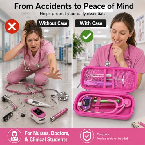 Image of ALKOO Stethoscope Case for 3M Littmann Classic III /Cardiology IV,Lavender | for MDF Acoustica Stethoscopes, for Nurses, Doctors, Nursing School Essentials, Students, Clinic, EMS, Travel, Hard Bag Only