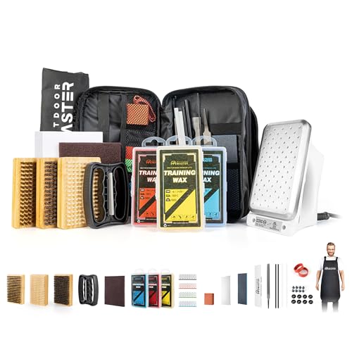 OutdoorMaster Ski Snowboard Tuning and Waxing Kit with Waxing Iron,Universal Wax,Edge...