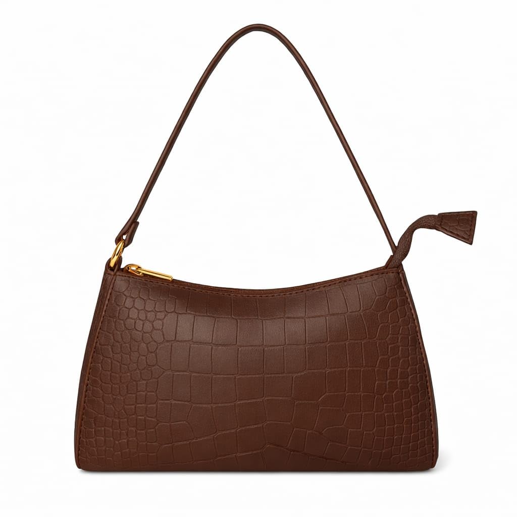 Modern Chic Mart Crocodile Pattern Shoulder Handbag for Women, Lightweight, Trendy, Office and Casual Purse