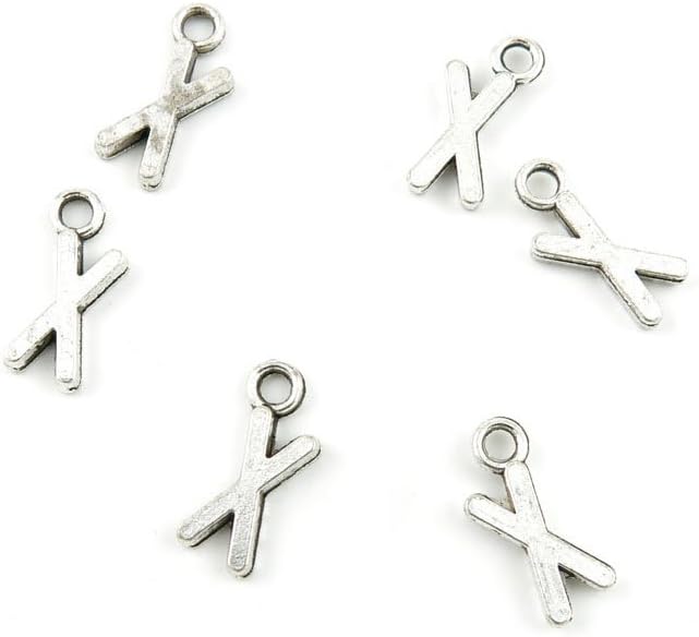 Jewelry Making Charms Retro Silver Tone for Necklace Pendant Bracelet Findings Vintage Bijoux Breloques Bulk O5UF1 Alphabet X