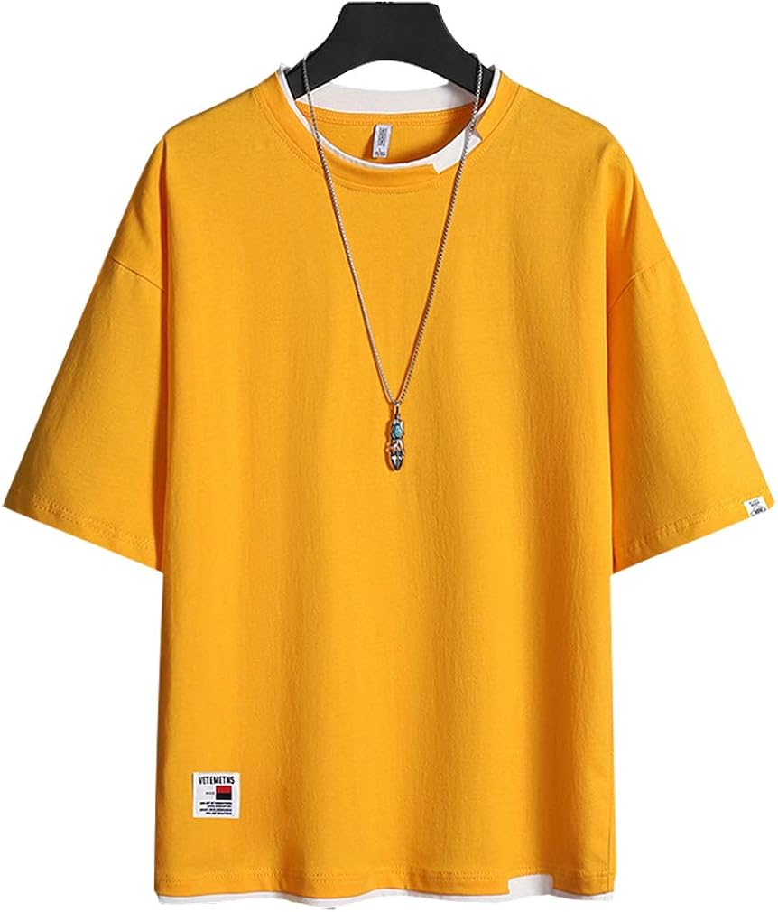 Sukesem Tシャツ メンズ 半袖 おしゃれ ロング丈tシャツ ランニングウェア 無地 おおきいサイズ ゆったり 五分袖 夏服 メンズファッション 最大58 オフ