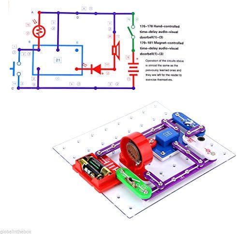 VFENG 335 Circuit Kits for Kids Circuit Experiment Kits Science Kits Electric Circuit Kits With 31 Snap parts Educational Science Kit Toy Boys Girls