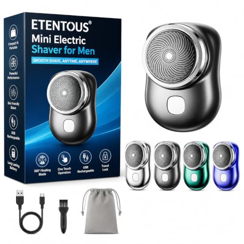 Image of Mini Electric Shaver for Men, Portable Foil Shaver with Type-C Fast Charging, Wet and Dry Use, Pocket Size Clean Shave Trimmer for Outdoor, Home, Travel (Multicolor)