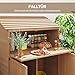 Outsunny Gartenschrank Holz Gerätehaus mit Stufen-Pultdach Ablage 110 x 54 x 136 cm Gartenschuppen mit klappbar Tisch Doppeltüren wetterfest Geräteschuppen Geräteschrank für Terrasse Garten Naturholz