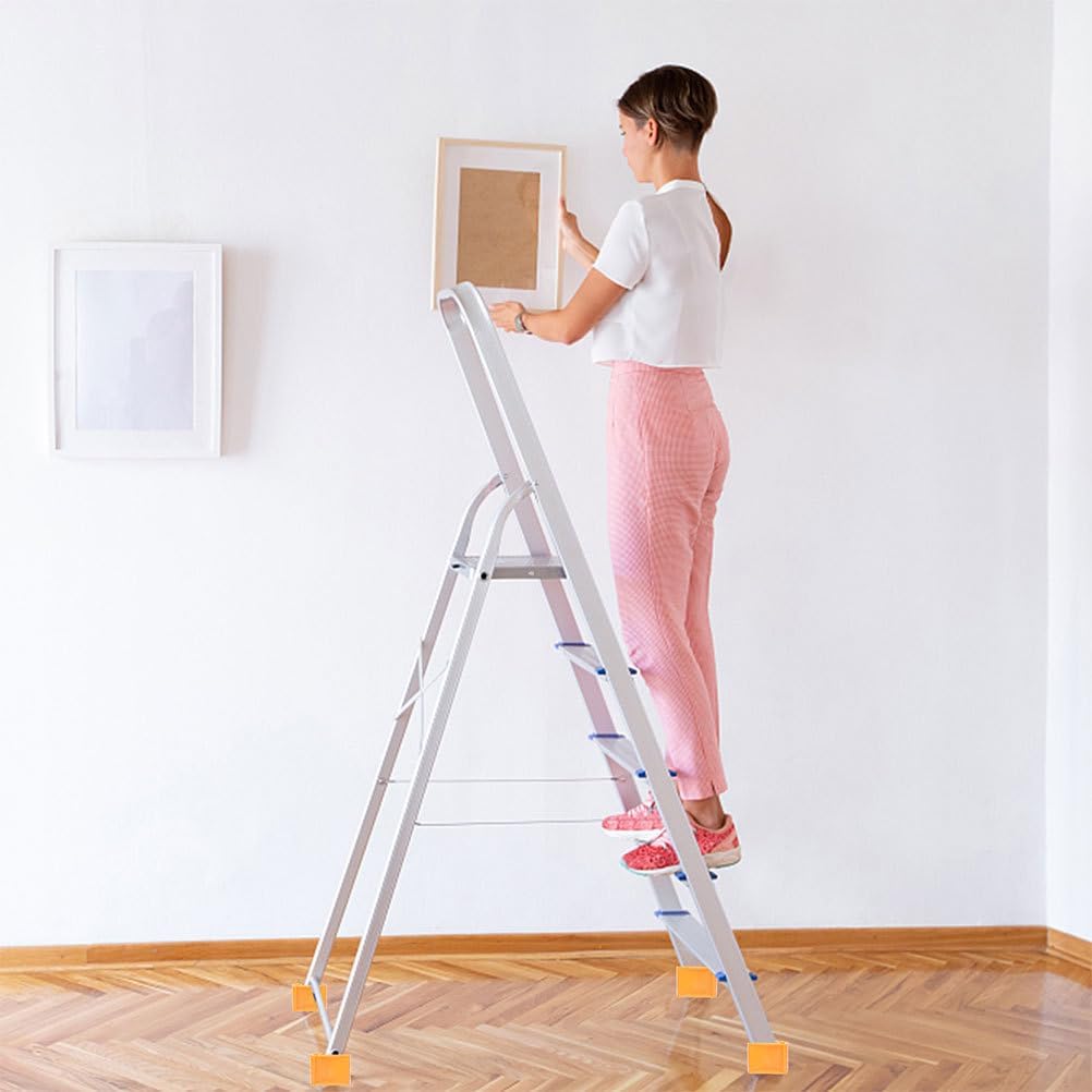 8pcs Ladder Protection Mats: Non-Slip Rubber Step Ladder Legs Feet Replacement Pads Caps for Floor Safety Projects Accessories