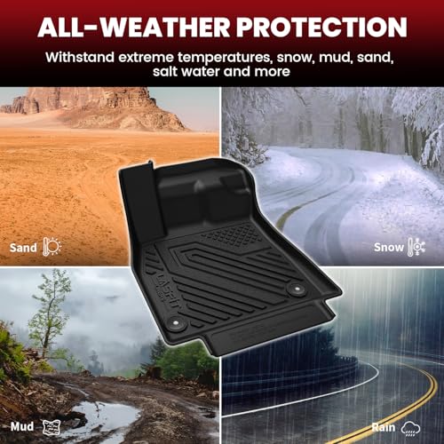 Image of LASFIT Floor Mats & Cargo Mat for Audi Q5 /SQ5 2018-2025 | Also for Sportback 2021-2025, All Weather TPE 3D Custom Fit Car Mats, Full Coverage Secure-Fit Floor Liner, Easy to Wash