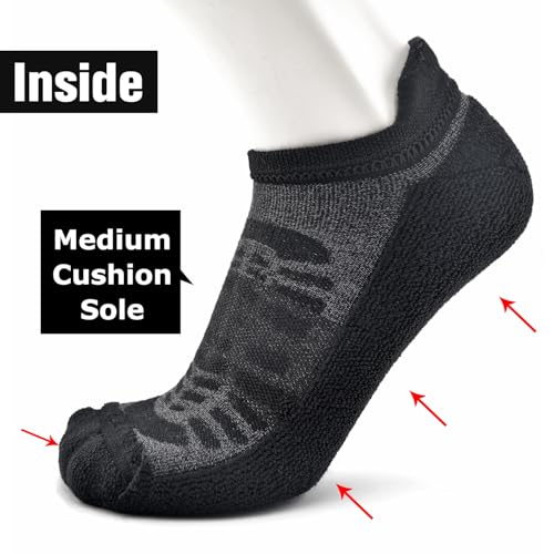 Image of Busy Socks Ankle Merino Wool Blend Running Walking Socks for Men Women Compression Support Athletic Low Cut Cushioned Socks