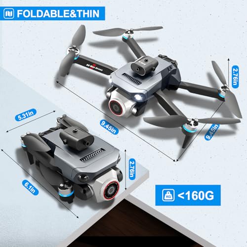 Drone With Screen On Controller With Camera 4k For Beginners And Kids,Wifi Fpv,Sd Storage,Foldable,3d Flips,One Key Take Off/Land,Headless Mode,Led Lights,Avoidance,Waypoints Fly,Sd Storage,Under 249g(2 Batteries) - Image 7