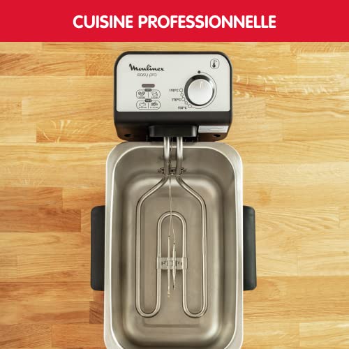 Moulinex Easy Pro Premium AM338070 Semi-professionele olie-friteuse, 3 l, ondergedompelde weerstand, temperatuurregeling, demonteerbaar, eenvoudige bewaking, druppelpositie, Easy Pro Premium AM338070 - Afbeelding 4