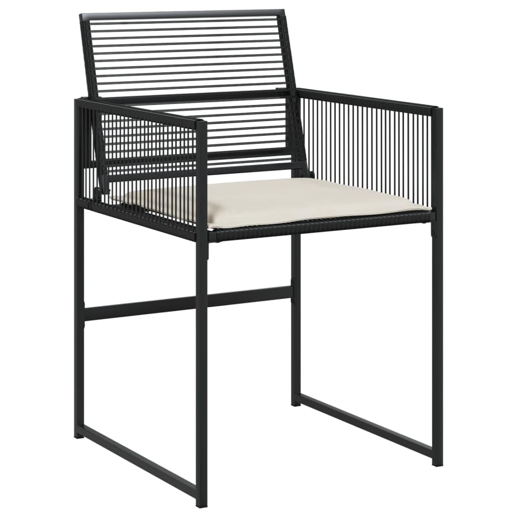 Homgoday Eetkamerstoelen voor de tuin, 2 stuks van zwart polyrotan, eetkamerstoelen voor de tuin, stoelen voor buiten, tuinmeubelen