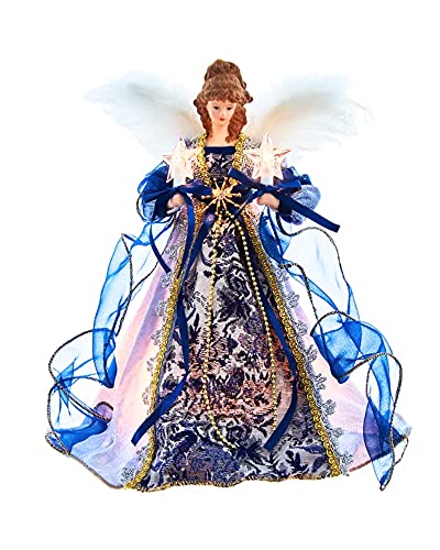 Elegant Blue & Gold Light-Up Angel Tree Topper #TOP21