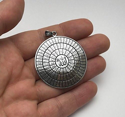Miniatura 6 de Joyería islámica 99 nombres de Allah (CC) 925 K plata de ley unisex colgante 3 y colgante de coche, Plata esterlina