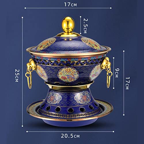 Olla caliente pequeña cobre cloisonné para 1 persona 20.5x25 cm miniatura 7