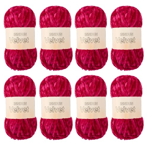Image of Soft Velvet Chenille Yarn for Crocheting, Super Bulky Yarn for Blankets | Fluffy, plush yarn for crochet and knitting blankets, amigurumi, cushions and handmade gifts for cozy DIY projects.