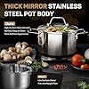 Ciwete Tri-Ply Stainless Steel Pots and Pans Set 11-PC, 18/10 Stainless Steel Induction Cookware Set with Steamer Insert, Kitchen Cookware Sets with Stay Cool Ergonomic Handles, Dishwasher, Oven Safe #4