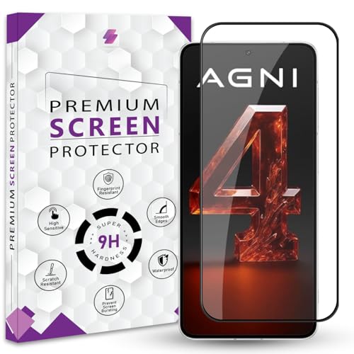 Image of Premium Tempered Glass Screen Protector Guard For Lava Agni 4 5G (6.67 Inch, Pack of 1) | Edge to Edge Coverage With Easy to installation kit