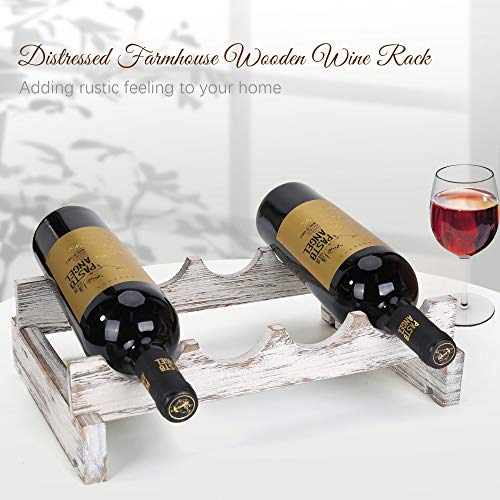 Cuffup Wine Rack, Wine Bottle Holder For Countertop, Rustic Farmhouse Wine Bottle Rack For Kitchen Counter #TOP1