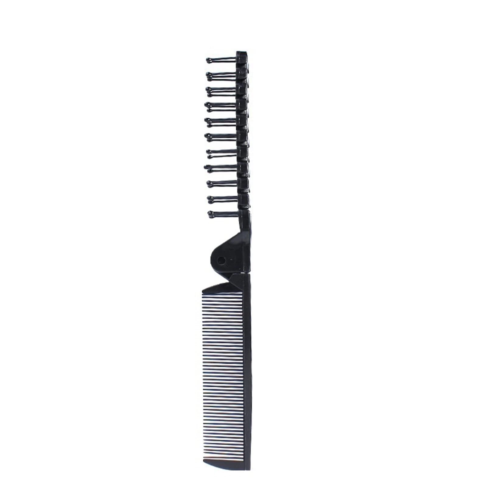 DieffematicSZ Grzebień Plastic Folding Comb Hair Comb Plate Hair Comb Modelling Comb Close Tooth Comb Travel Compact And Portable (Color : Schwarz)