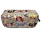 Material: PU y lona Estuche de anime ONE PIECE Bolsa de Lápiz Lapicero Lapices Pencil Case Portalapices Neceser Maquillaje para Material de Papelería con para Estudiantes en Escuela