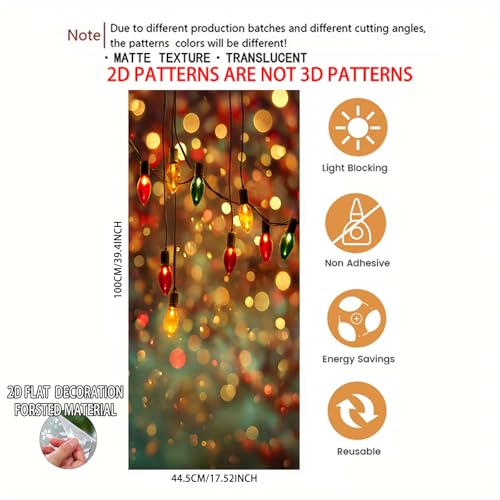 Image of Nuxovilar Frosted Christmas Lights Bokeh Glow Window Film 17.5x39.7 PVC