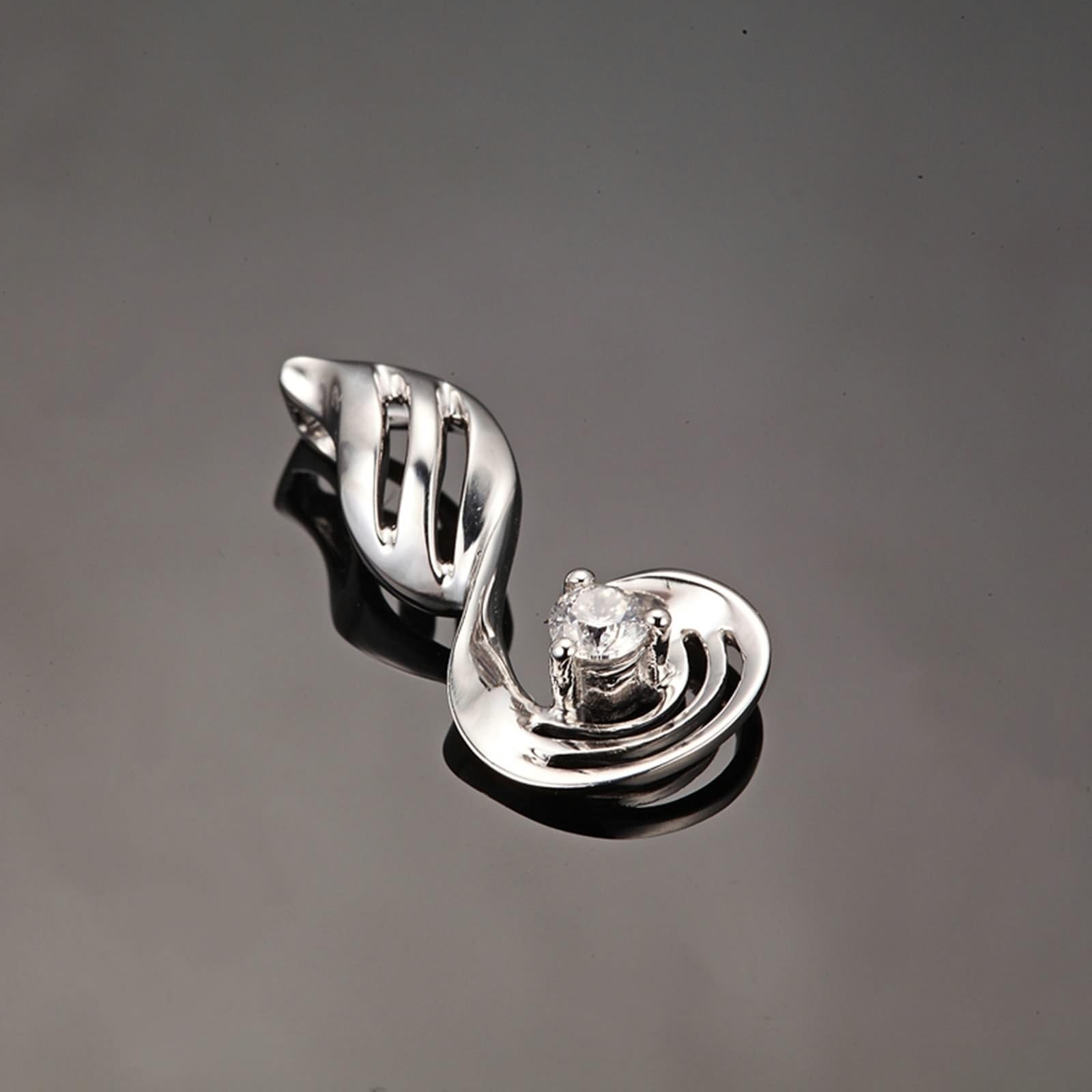 Collana In Oro Bianco Donna Vero, Collana Matrimonio Sposa con Diamante Sintetico a Forma di Ala, Gioielli con Pietra del Mese di Nascita